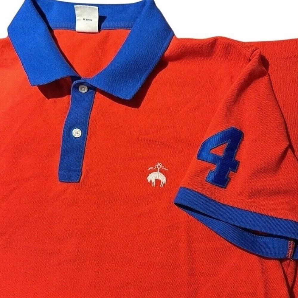 Brooks Brothers Mens Slim Fit Performance‎ Polo Size XL Red/Royal Blue #4